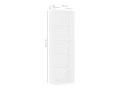 Loïc Estantería de 5 niveles madera contrachapada blanca 60x30x189cm
