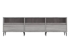 Lommel Mueble para TV madera contrachapada gris Sonoma 150x30x44,5 cm