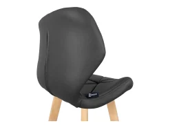 Lote de 2 sillas de bar escandinavas de 67 cm, asiento de símil cuero acolchado, patas de madera FATA (negro)