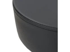Lote de 2 taburetes de bar redondos negros, asiento de símil cuero acolchado, giratorio y altura regulable YO (negro integral)