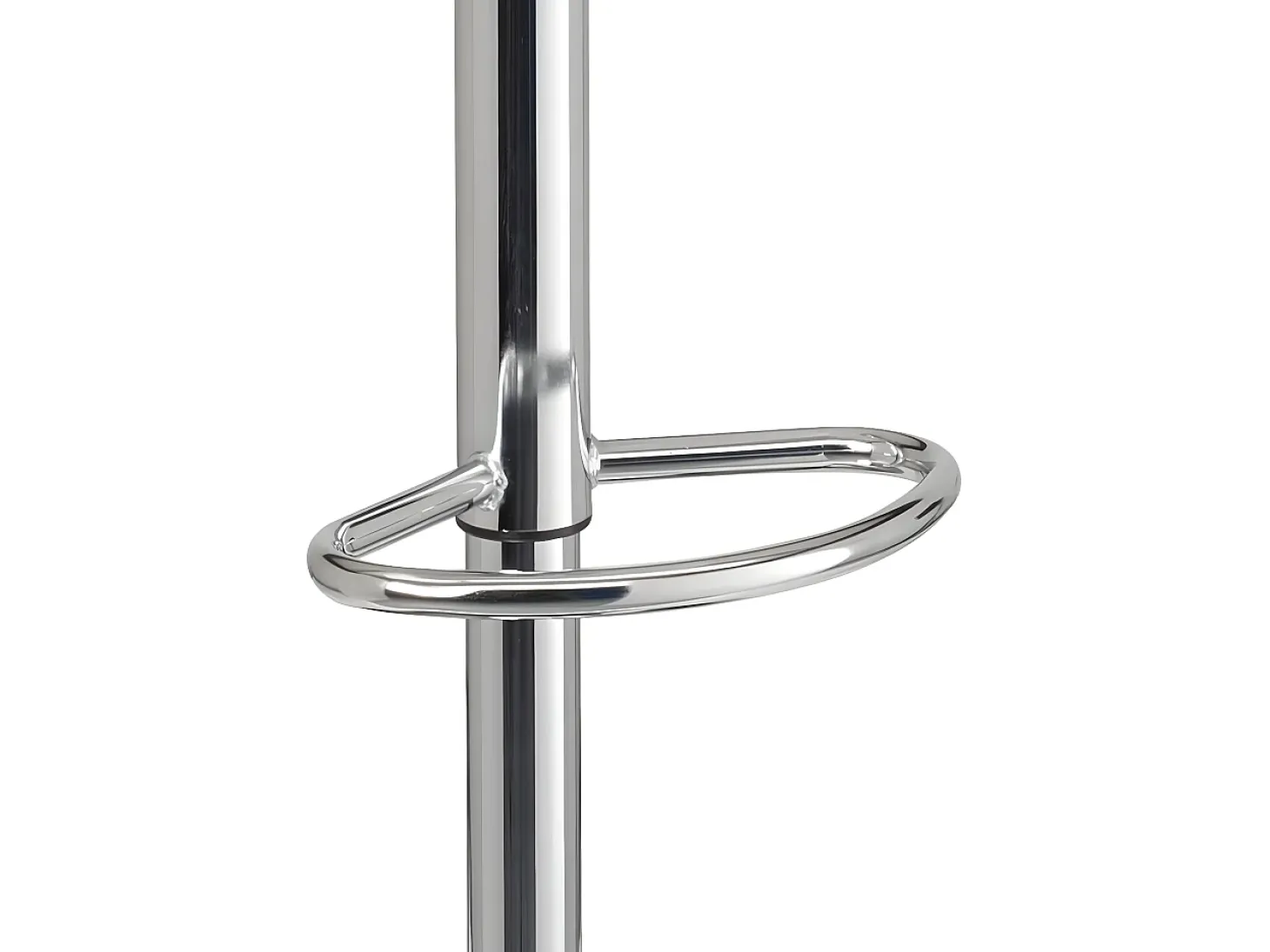 Lote de 2 taburetes de bar de diseño, asiento con respaldo bajo, cojín de cuero sintético, giratorio, altura ajustable, base de cromo SIG (negro)