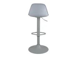 Lote de 2 taburetes de bar gris, asiento con pequeño respaldo y cojín de cuero sintético, giratorio, altura ajustable SIG (gris total)