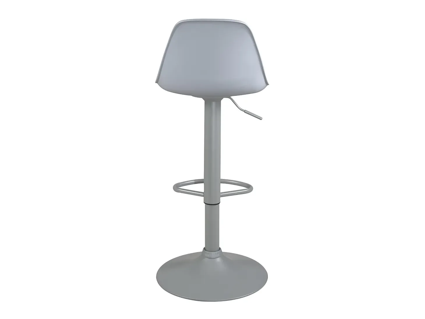 Lote de 2 taburetes de bar gris, asiento con pequeño respaldo y cojín de cuero sintético, giratorio, altura ajustable SIG (gris total)