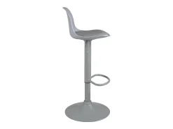 Lote de 2 taburetes de bar gris, asiento con pequeño respaldo y cojín de cuero sintético, giratorio, altura ajustable SIG (gris total)
