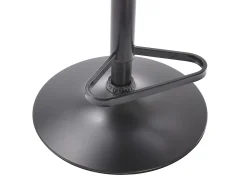 Lote de 2 taburetes de bar de terciopelo y metal - Altura ajustable - Negro - ELEANA