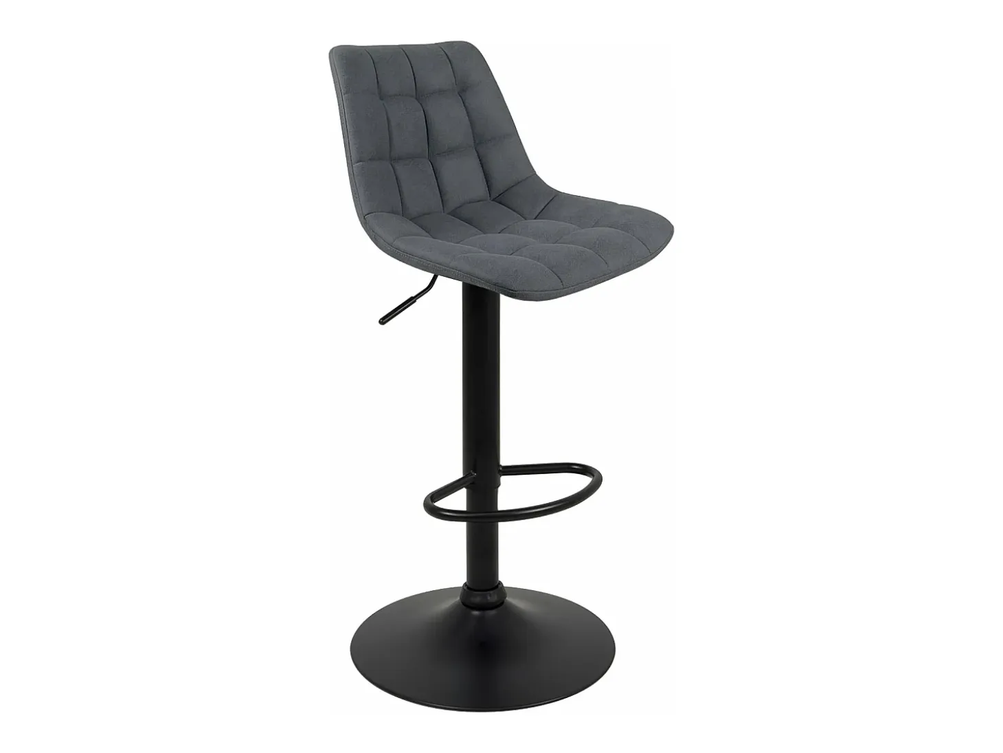 Lote de 2 taburetes de bar de diseño, asiento de terciopelo acolchado con respaldo, giratorio, altura regulable SID (Negro y terciopelo gris)