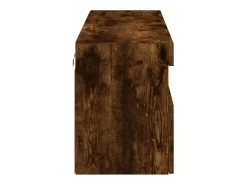 Ølstykke Mueble de TV de pared con luces LED roble ahumado 100x30x40 cm