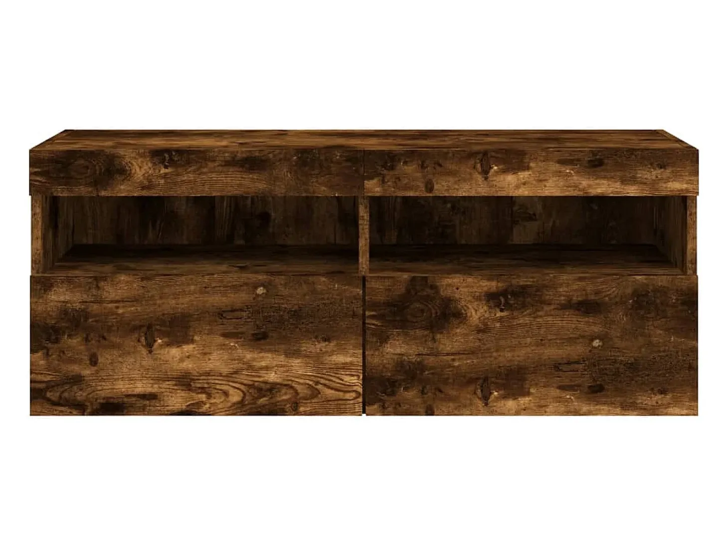 Ølstykke Mueble de TV de pared con luces LED roble ahumado 100x30x40 cm