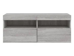 Ølstykke Mueble de TV de pared con luces LED gris Sonoma 100x30x40 cm