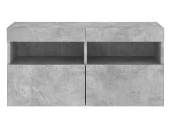 Ølstykke Mueble de TV de pared con luces LED gris hormigón 80x30x40 cm
