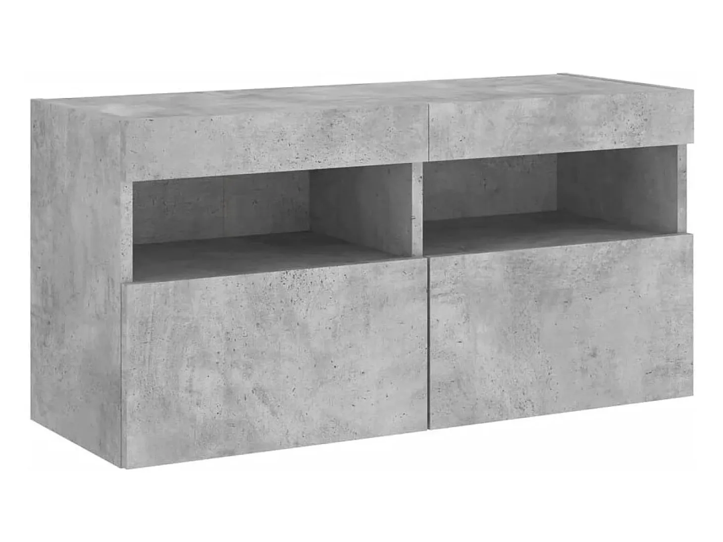 Ølstykke Mueble de TV de pared con luces LED gris hormigón 80x30x40 cm