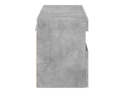 Ølstykke Mueble de TV de pared con luces LED gris hormigón 80x30x40 cm