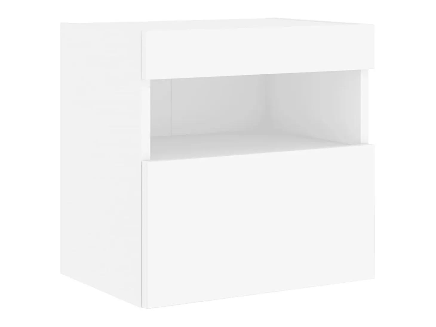 Ølstykke Mueble de TV de pared con luces LED blanco 40x30x40 cm