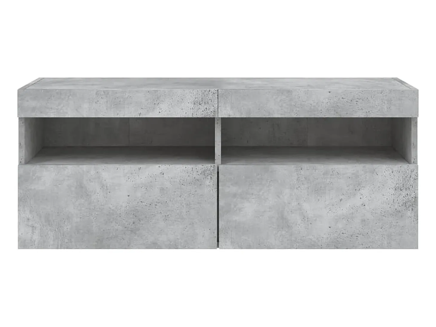 Ølstykke Mueble de TV de pared con luces LED gris hormigón 100x30x40 cm