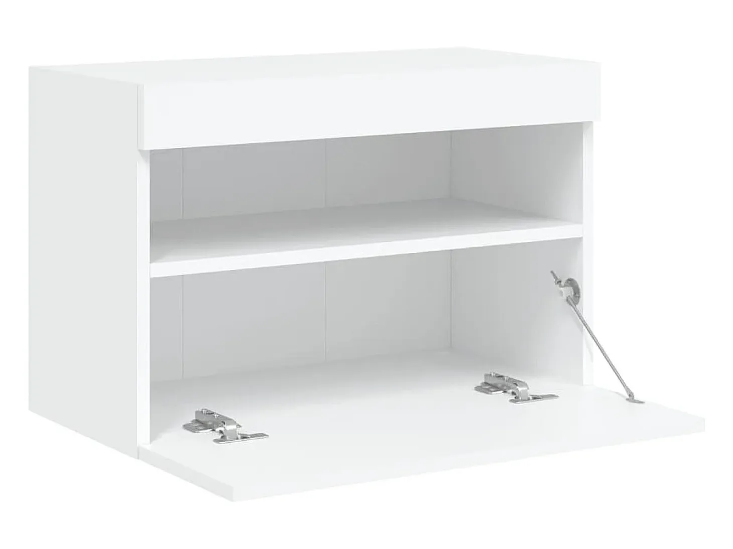 Ølstykke Mueble de TV de pared con luces LED blanco 60x30x40 cm