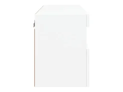 Ølstykke Mueble de TV de pared con luces LED blanco 60x30x40 cm