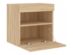 Ølstykke Mueble de TV de pared con luces LED roble Sonoma 40x30x40 cm