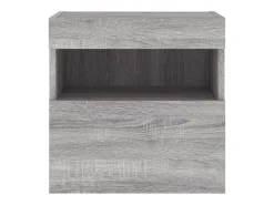 Ølstykke Mueble de TV de pared con luces LED gris Sonoma 40x30x40 cm