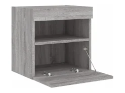 Ølstykke Mueble de TV de pared con luces LED gris Sonoma 40x30x40 cm