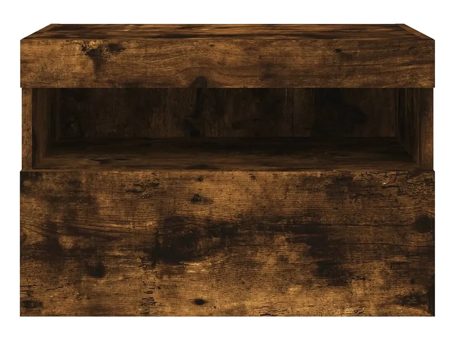 Ølstykke Mueble de TV de pared con luces LED roble ahumado 60x30x40 cm