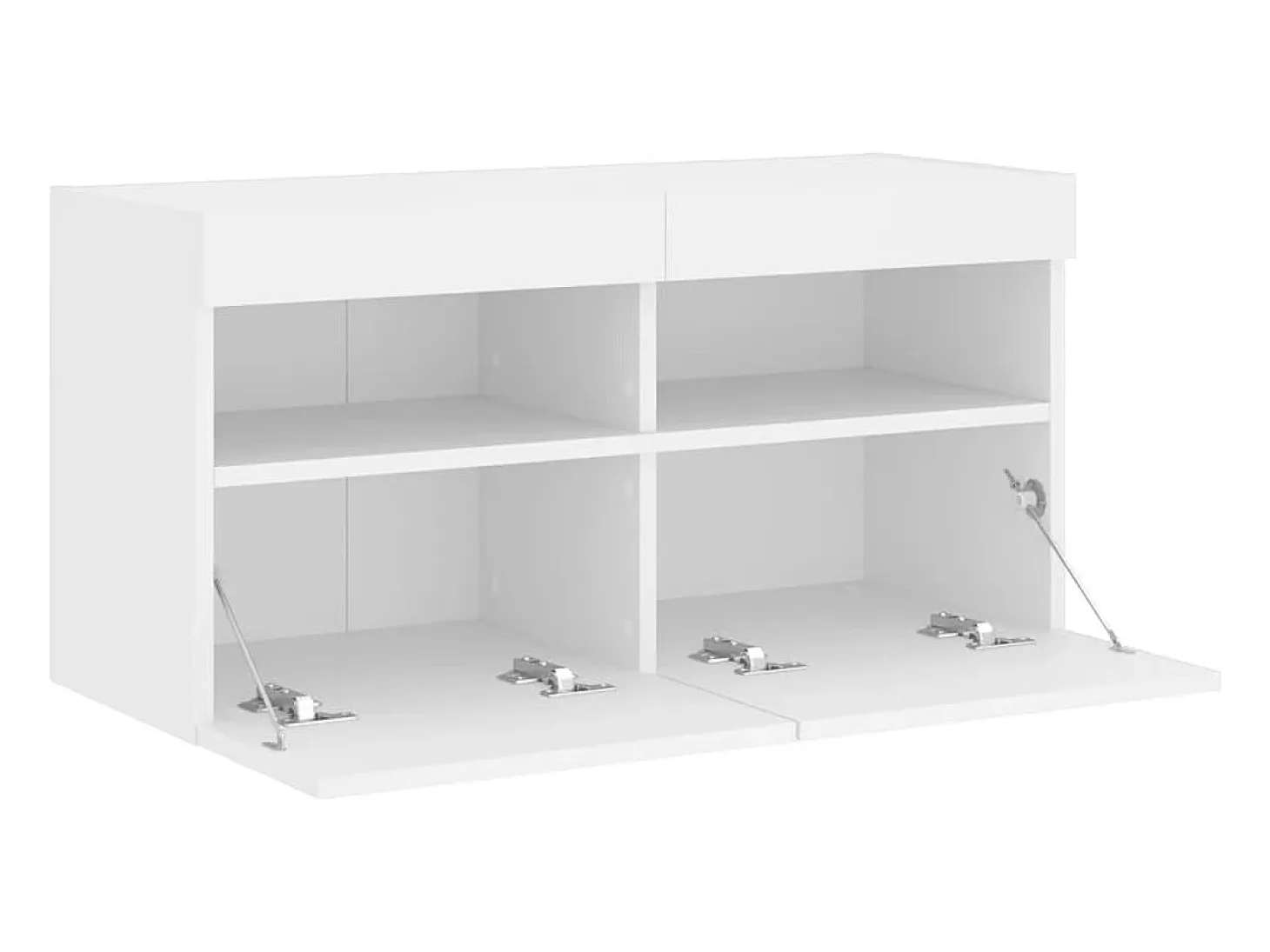 Ølstykke Mueble de TV de pared con luces LED blanco 80x30x40 cm