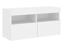 Ølstykke Mueble de TV de pared con luces LED blanco 80x30x40 cm