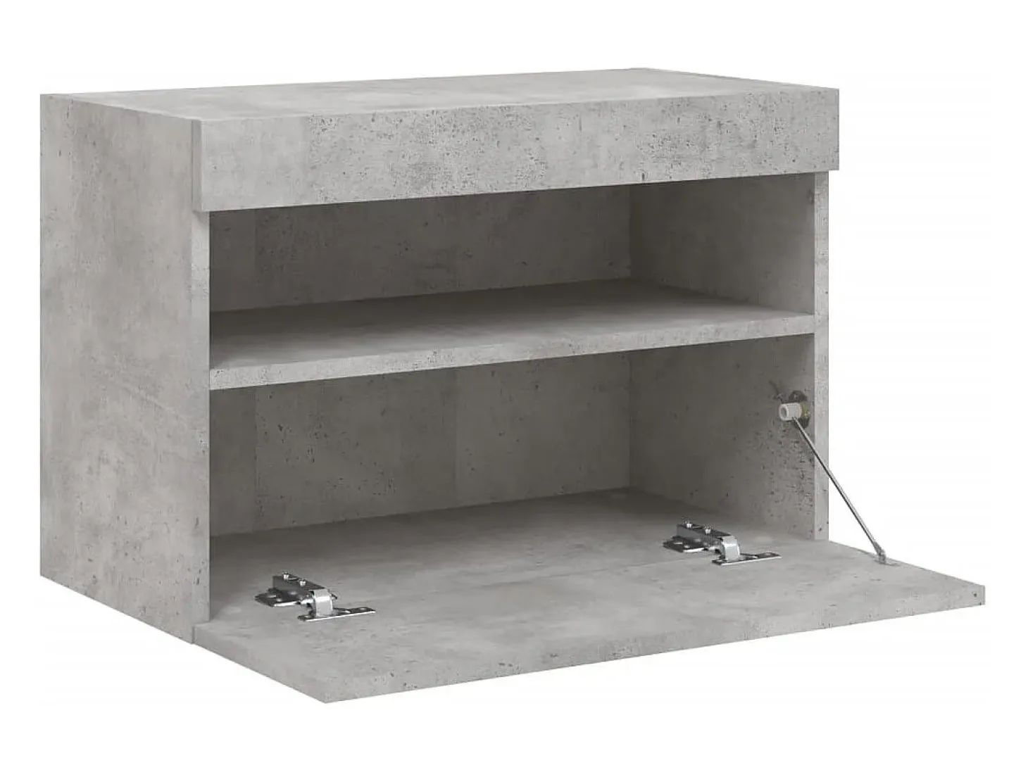 Ølstykke Mueble de TV de pared con luces LED gris hormigón 60x30x40 cm