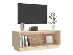 Lysira Mueble de TV de madera maciza de pino 90x35x35 cm