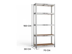 MAG- Estante de almacén de metal estable y duradero - 5 estantes