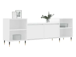 Malik Blake Mueble para TV madera contrachapada blanco 160x35x55 cm