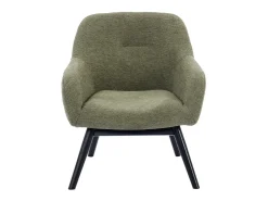 MALMO-Sillón de madera negra y tela Trendy Sauge