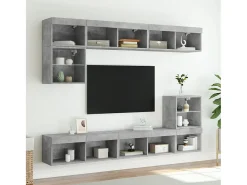 Mano Mueble para TV con luces LED gris hormigón 80x30x30 cm