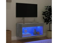 Mano Mueble para TV con luces LED gris hormigón 60x30x30 cm