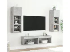 Mano Mueble para TV con luces LED gris hormigón 60x30x30 cm