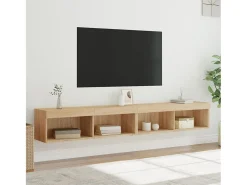 Mano Muebles de TV con luces LED 2 uds roble Sonoma 100x30x30 cm
