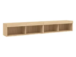 Mano Muebles de TV con luces LED 2 uds roble Sonoma 100x30x30 cm