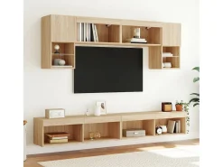 Mano Muebles de TV con luces LED 2 uds roble Sonoma 100x30x30 cm