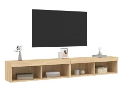 Mano Muebles de TV con luces LED 2 uds roble Sonoma 100x30x30 cm