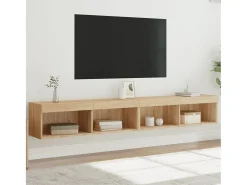 Mano Muebles de TV con luces LED 2 uds roble Sonoma 100x30x30 cm