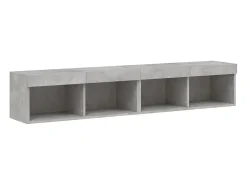 Mano Muebles de TV con luces LED 2 uds gris hormigón 80x30x30 cm