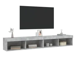 Mano Muebles de TV con luces LED 2 uds gris hormigón 100x30x30 cm
