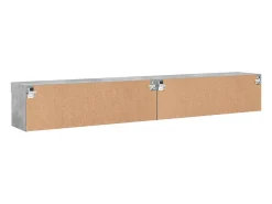 Mano Muebles de TV con luces LED 2 uds gris hormigón 100x30x30 cm