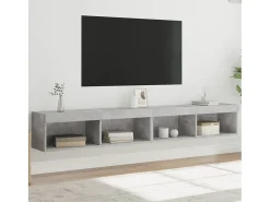 Mano Muebles de TV con luces LED 2 uds gris hormigón 100x30x30 cm