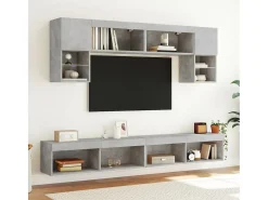 Mano Muebles de TV con luces LED 2 uds gris hormigón 100x30x30 cm