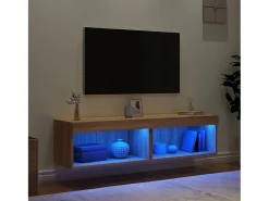 Mano Muebles para TV con luces LED 2 uds roble Sonoma 60x30x30 cm