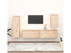 Marc-Jean-Claude Muebles para TV 2 piezas madera maciza de pino