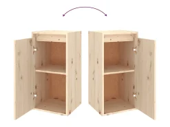 Marc-Jean-Claude Muebles para TV 2 piezas madera maciza de pino