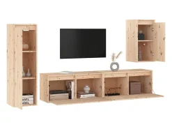 Marc-Jean-Claude Muebles para TV 2 piezas madera maciza de pino