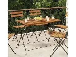 Marc-Joseph-Paul Mesa de cafetería plegable madera acacia y acero 100x54x71 cm