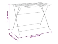 Marc-Joseph-Paul Mesa de cafetería plegable madera acacia y acero 100x54x71 cm